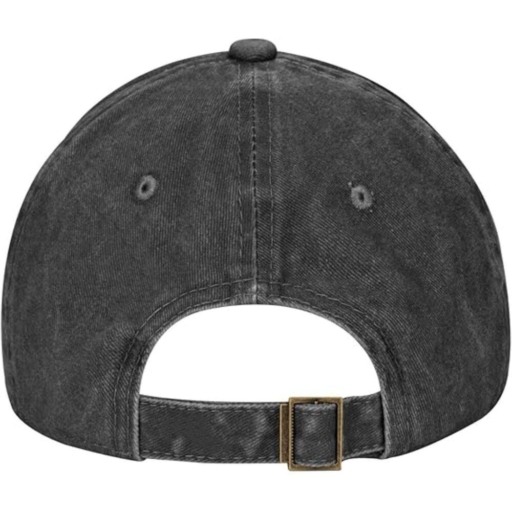 Unisex Black Cotton Mushrooms Embroidered Adjustable Buckle Classic Baseball Cap - Picture 2 of 4
